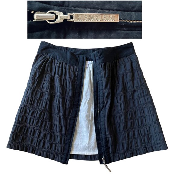 Richard Chai For Target Skirt Womens Size 1 Black Textured Mini Skirt Back Zippe - Picture 5 of 9
